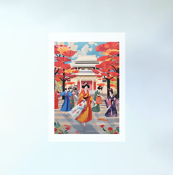 神社のアートポスター原画のみ設置イメージ