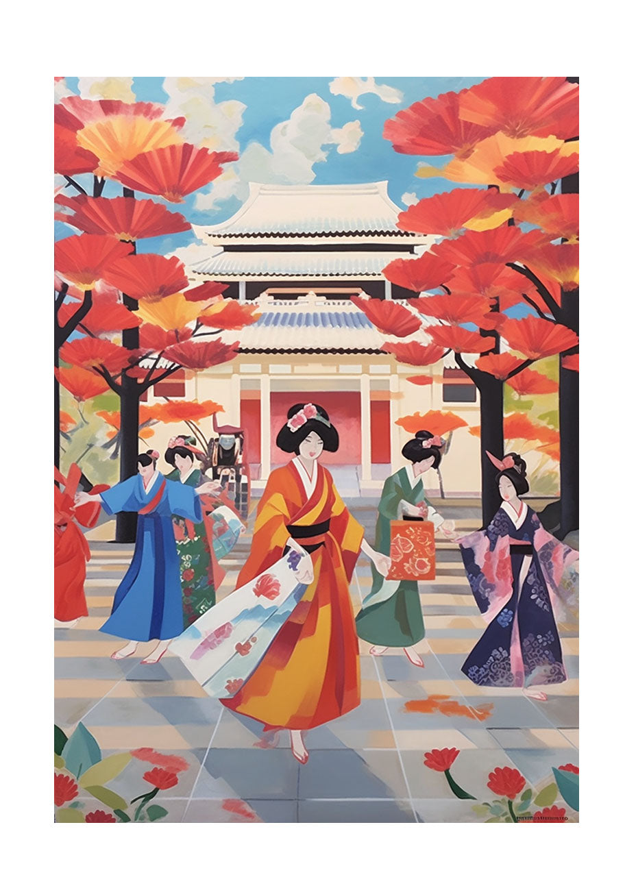 神社のアートポスター原画のみ