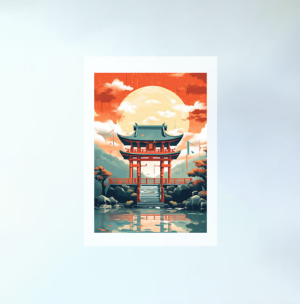神社のアートポスター原画のみ設置イメージ