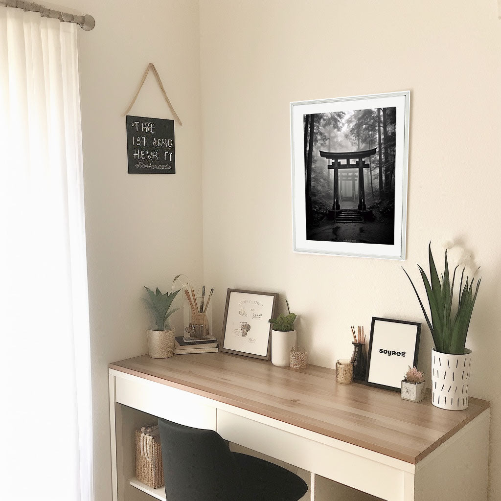 森のアートポスター机配置イメージ