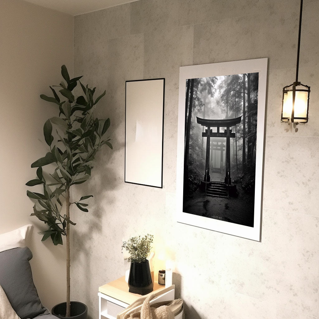 森のアートポスター廊下配置イメージ