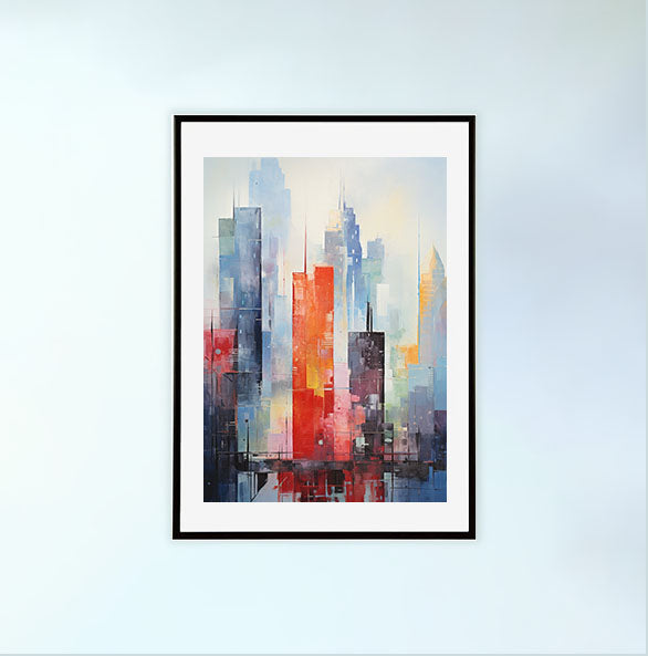 シルエットのアートポスター黒フレームあり