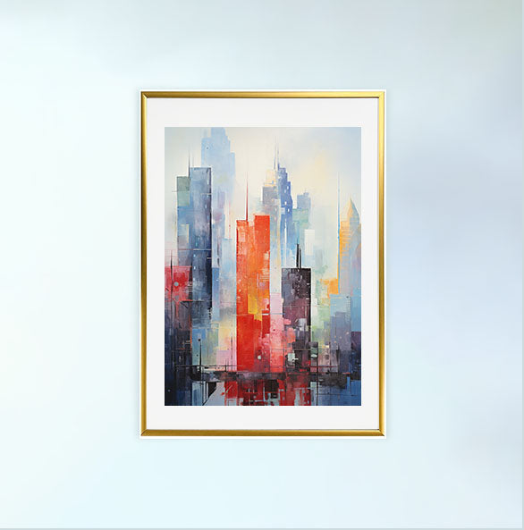 シルエットのアートポスター金フレームあり