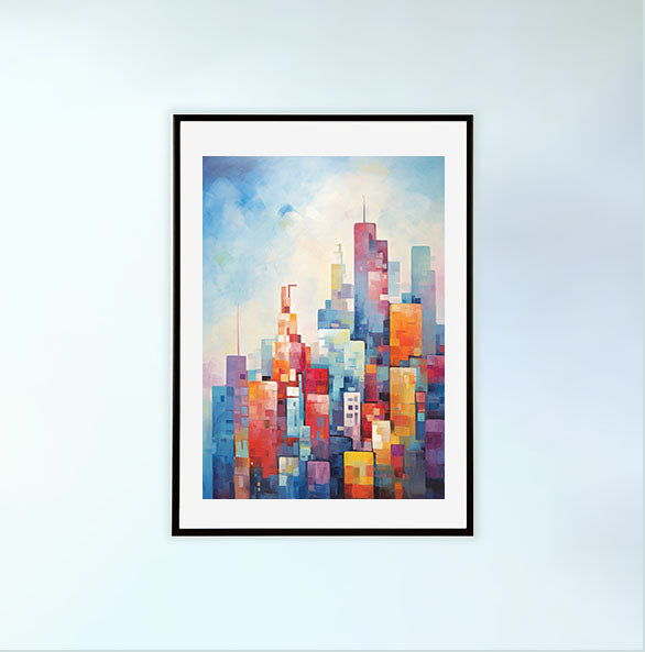 シルエットのアートポスター黒フレームあり