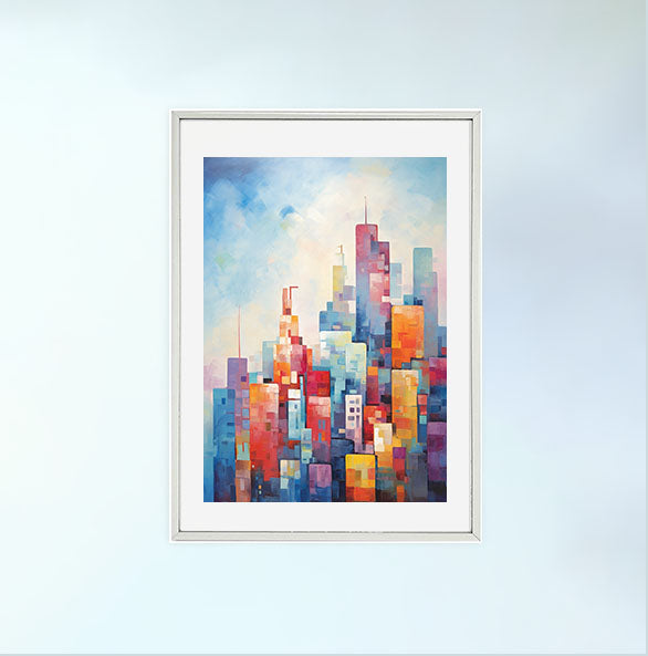 シルエットのアートポスター銀フレームあり