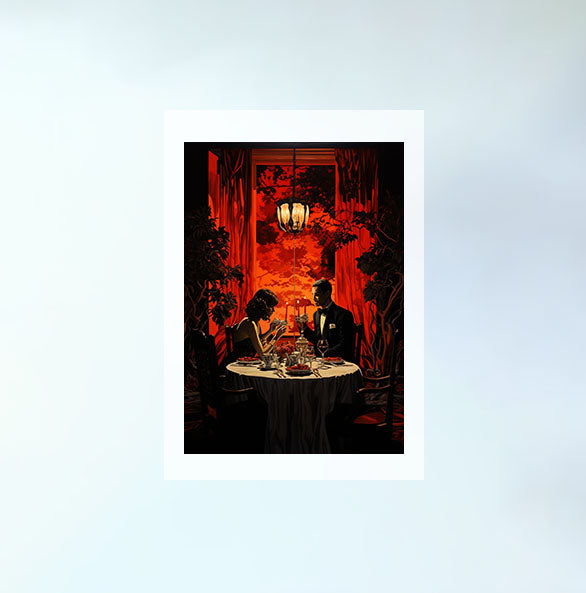 シルエットのアートポスター原画のみ設置イメージ