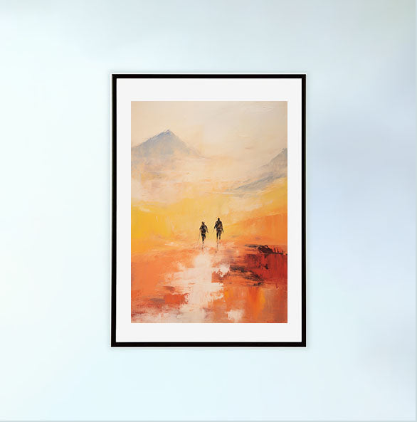 シルエットのアートポスター黒フレームあり