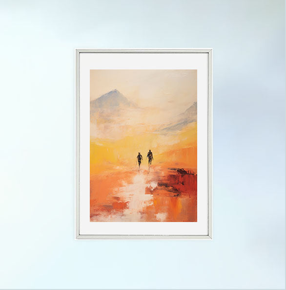 シルエットのアートポスター銀フレームあり