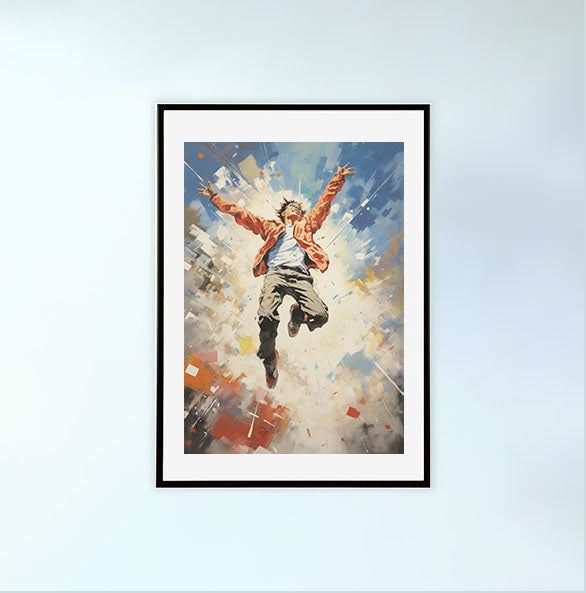 シルエットのアートポスター黒フレームあり