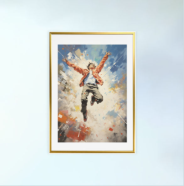 シルエットのアートポスター金フレームあり