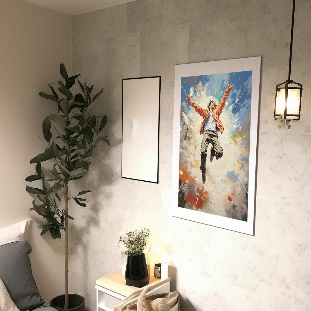 シルエットのアートポスター廊下配置イメージ