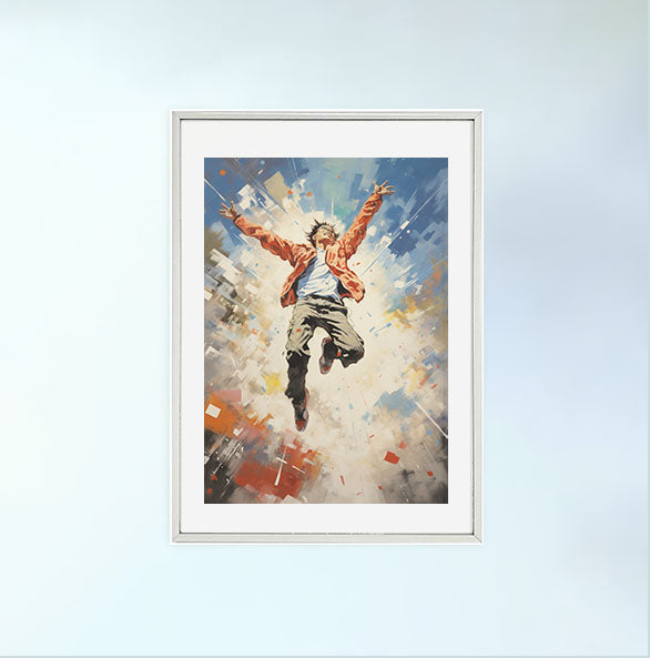 シルエットのアートポスター銀フレームあり