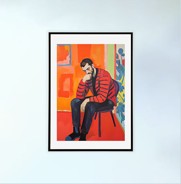 シルエットのアートポスター黒フレームあり