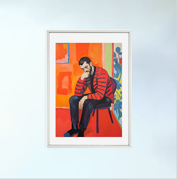 シルエットのアートポスター銀フレームあり