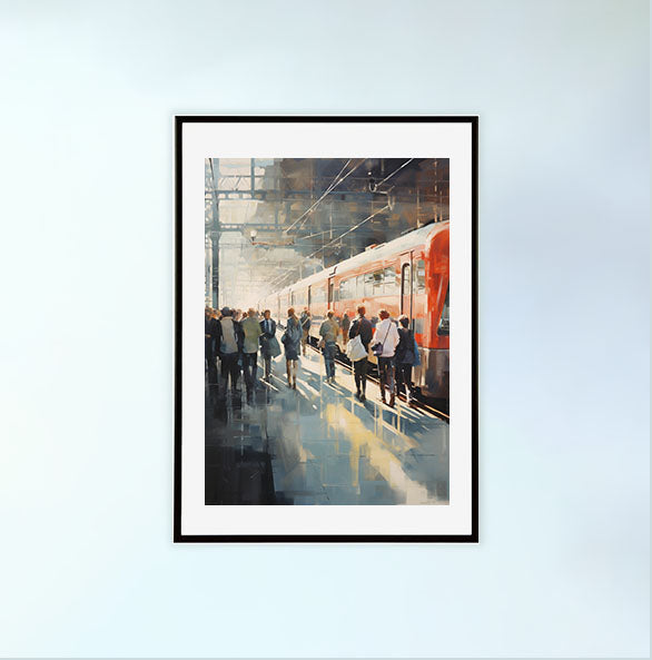 シルエットのアートポスター黒フレームあり