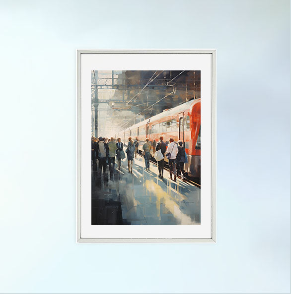 シルエットのアートポスター銀フレームあり