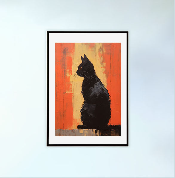 シルエットのアートポスター黒フレームあり