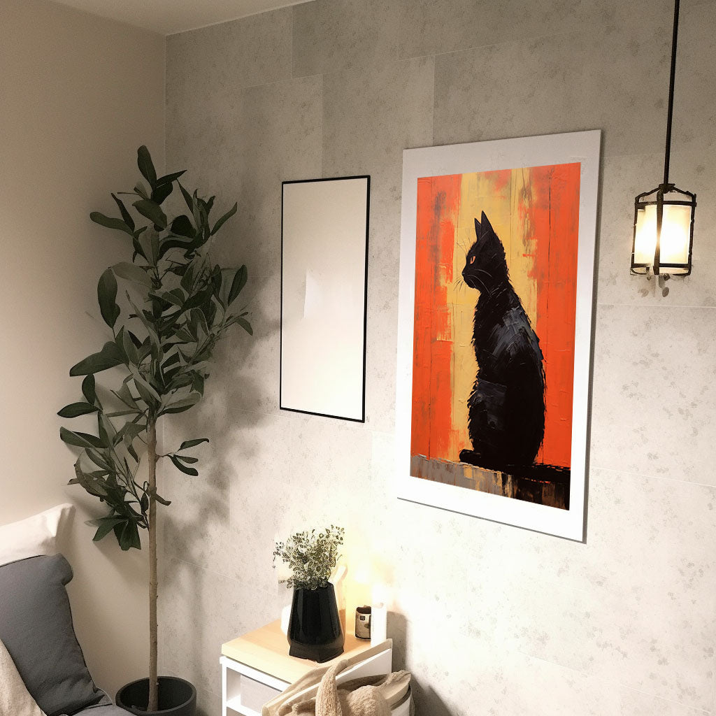 シルエットのアートポスター廊下配置イメージ