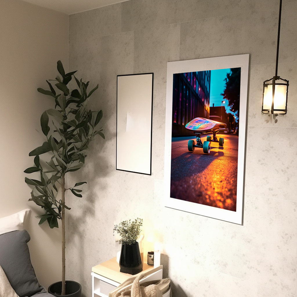 スケートボードのアートポスター廊下配置イメージ
