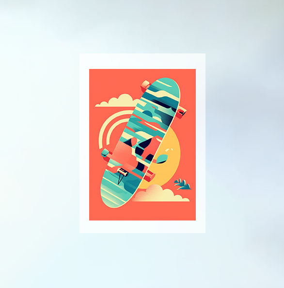 スケートボードのアートポスター原画のみ設置イメージ