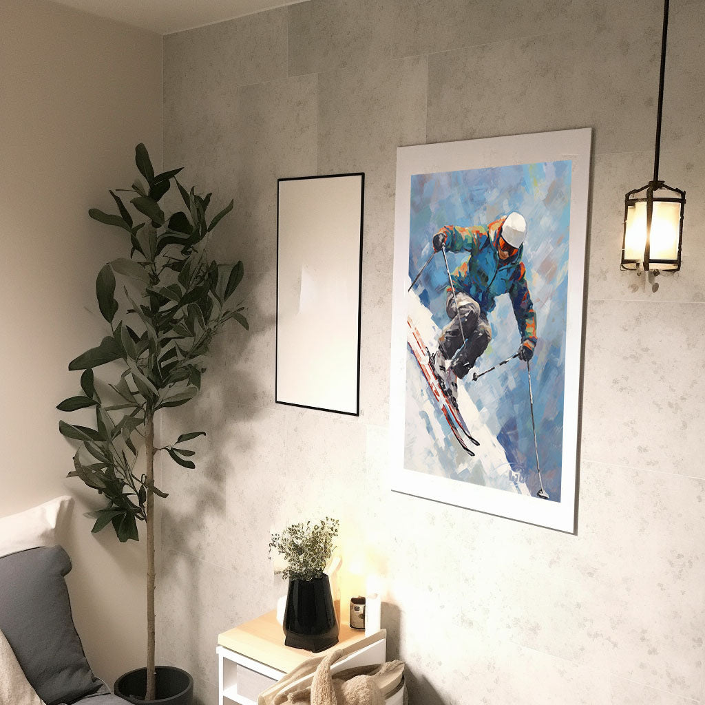 スキーのアートポスター廊下配置イメージ
