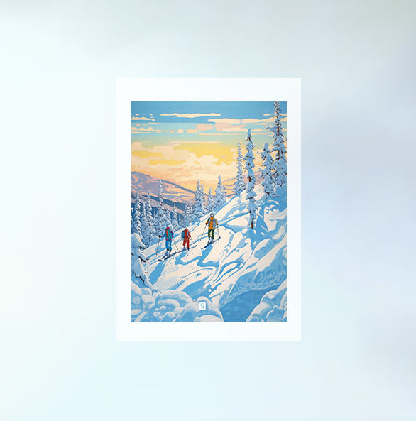 スキーのアートポスター原画のみ設置イメージ