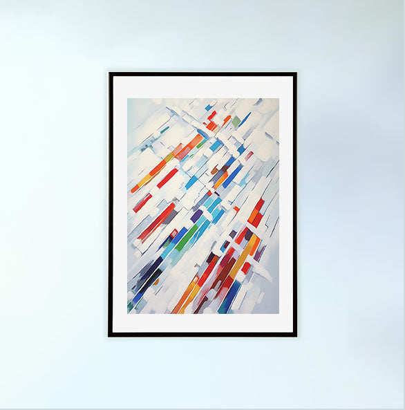 スキーのアートポスター黒フレームあり