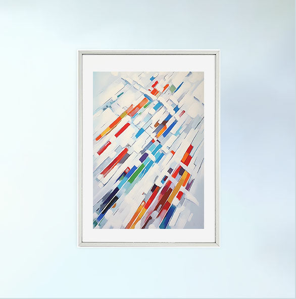 スキーのアートポスター銀フレームあり