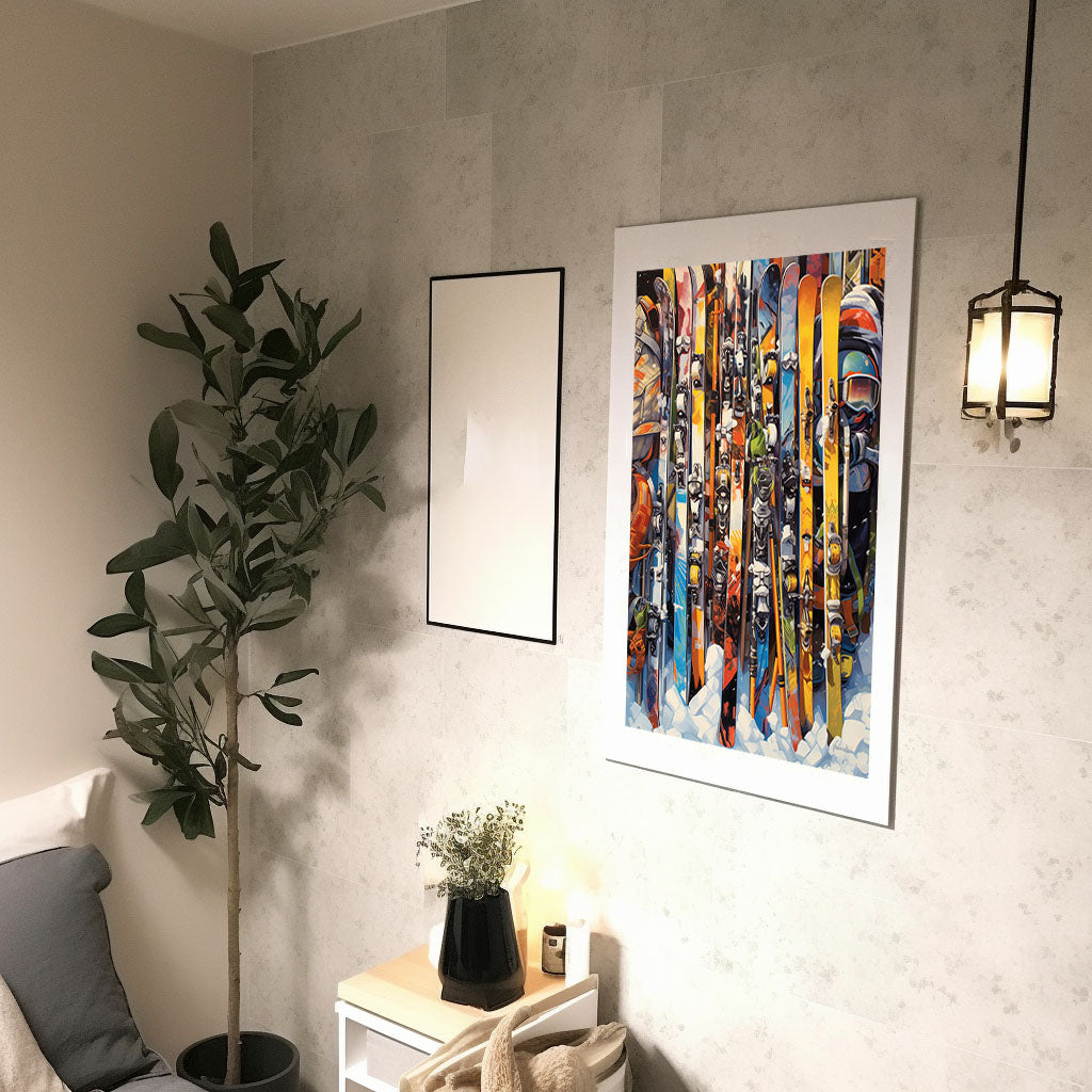 スキーのアートポスター廊下配置イメージ