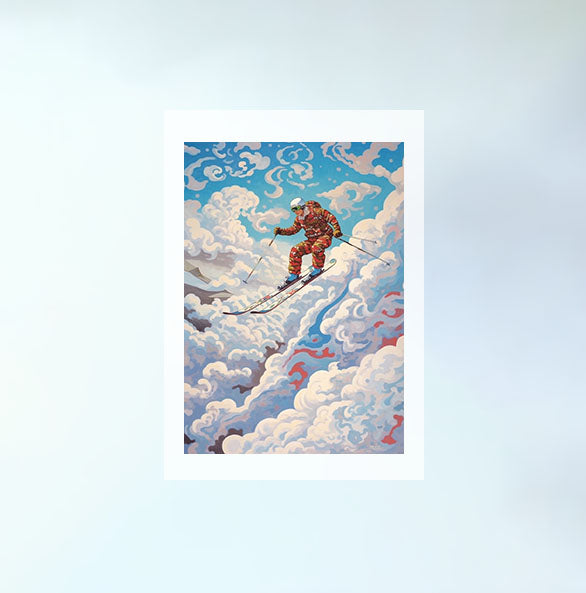 スキーのアートポスター原画のみ設置イメージ