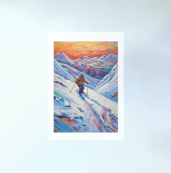 スキーのアートポスター原画のみ設置イメージ