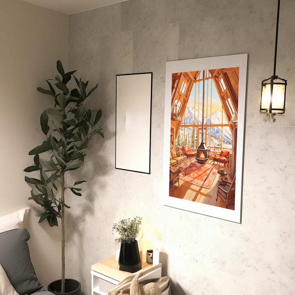 スキーのアートポスター廊下配置イメージ