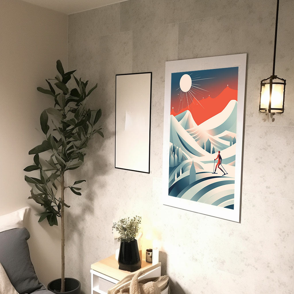 スキーのアートポスター廊下配置イメージ