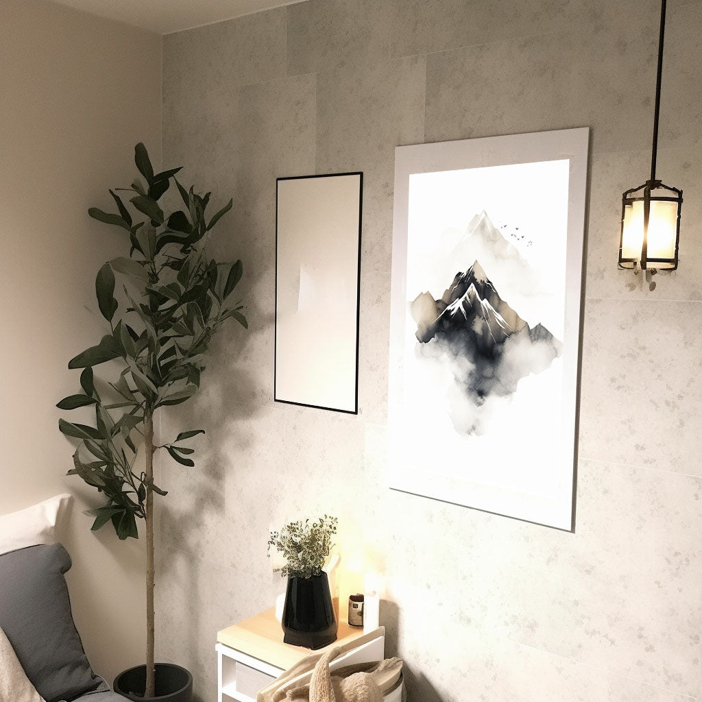 スキーのアートポスター廊下配置イメージ