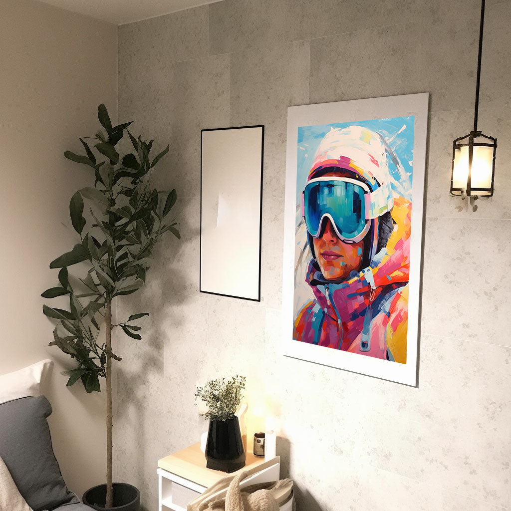 スキーのアートポスター廊下配置イメージ