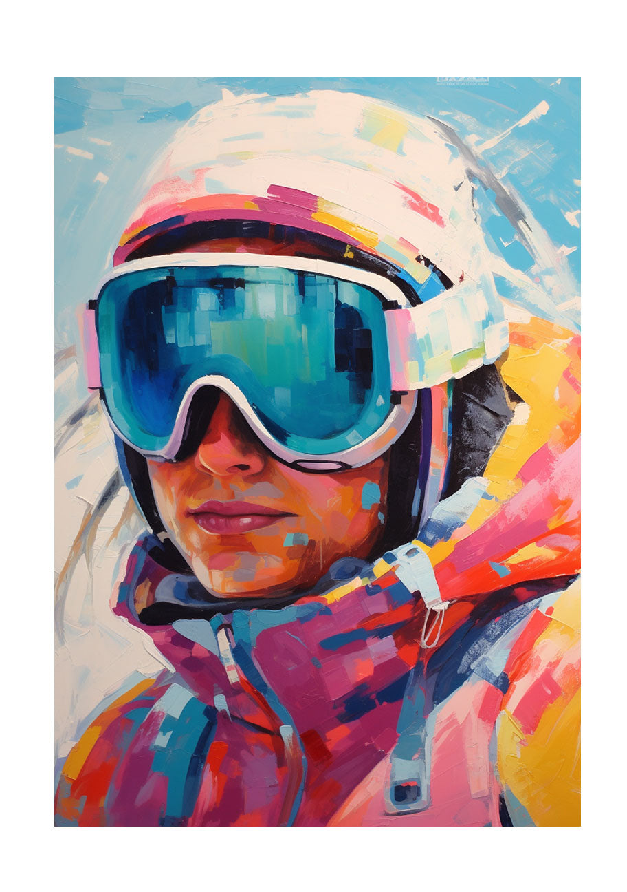 スキーのアートポスター原画のみ