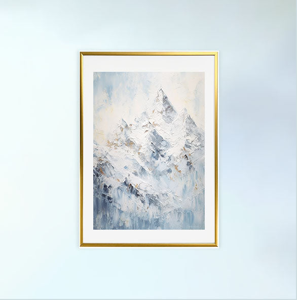 スキーのアートポスター金フレームあり