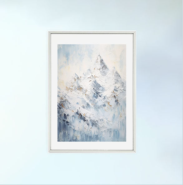 スキーのアートポスター銀フレームあり