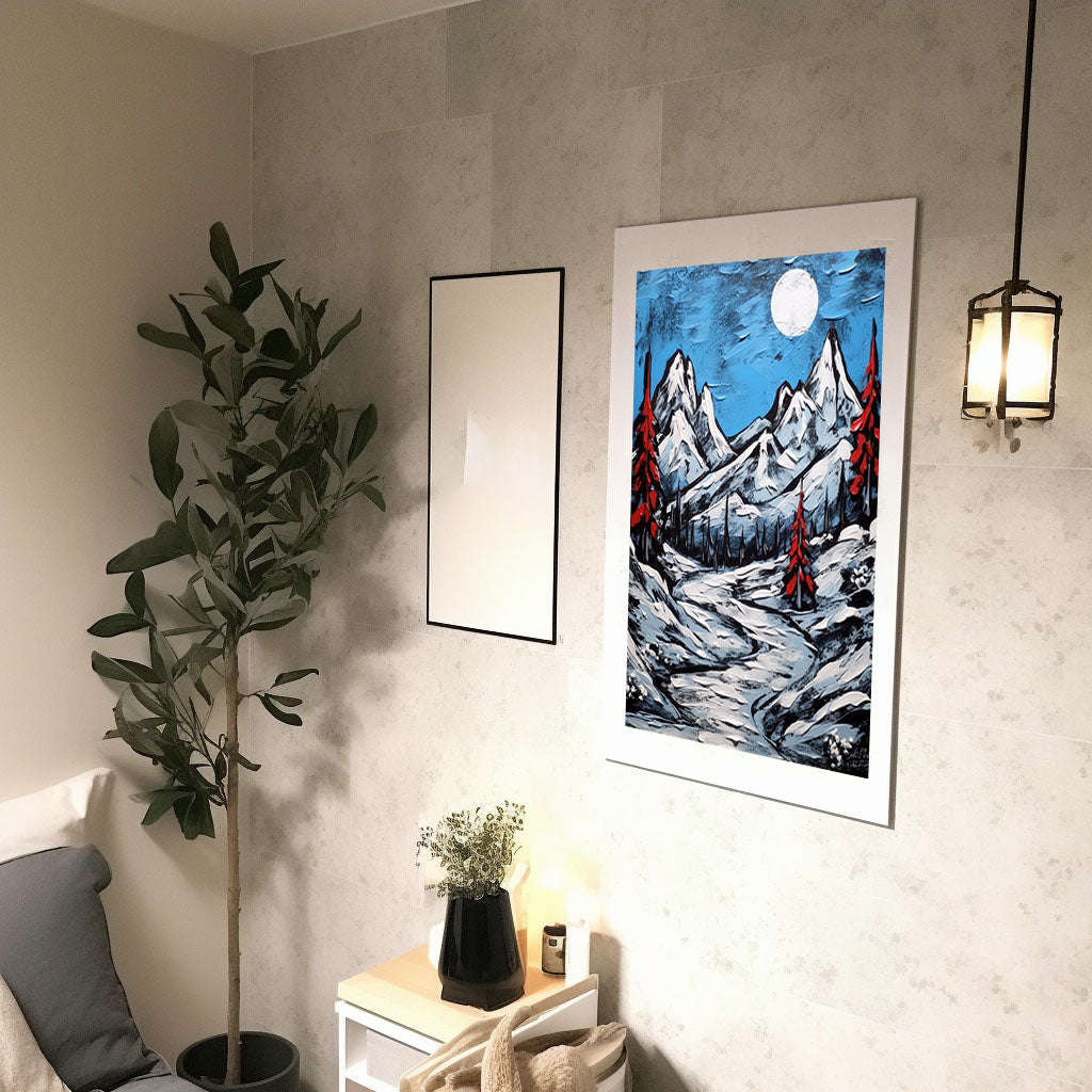 スキーのアートポスター廊下配置イメージ