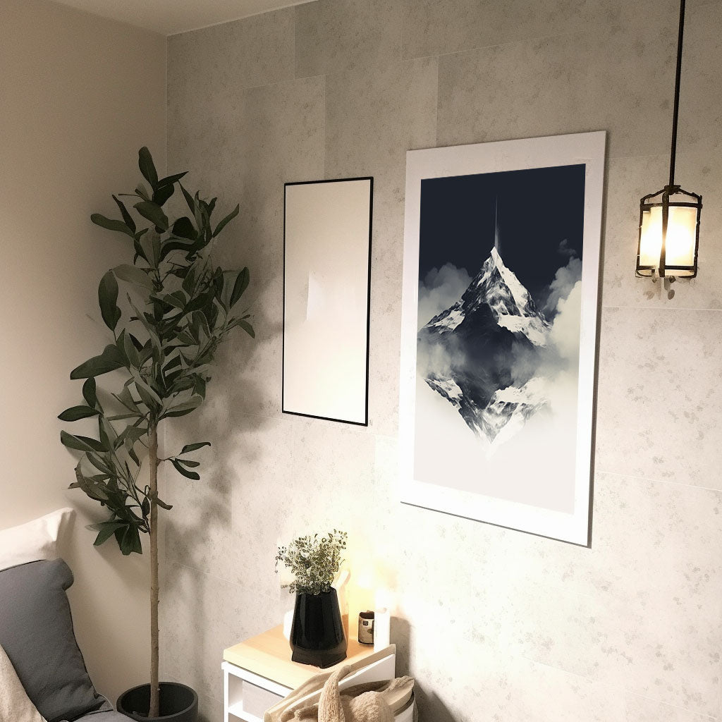 スキーのアートポスター廊下配置イメージ