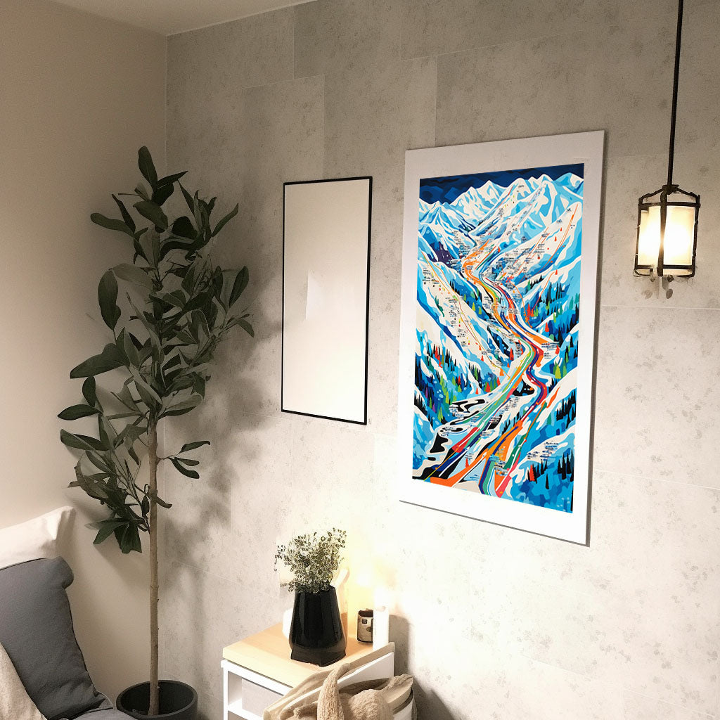 スキーのアートポスター廊下配置イメージ