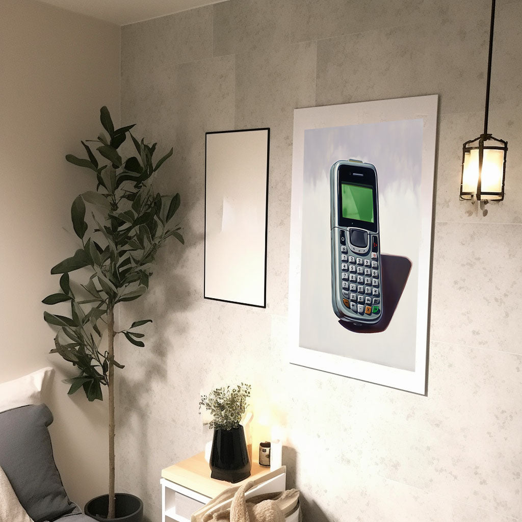 スマートフォンのアートポスター廊下配置イメージ