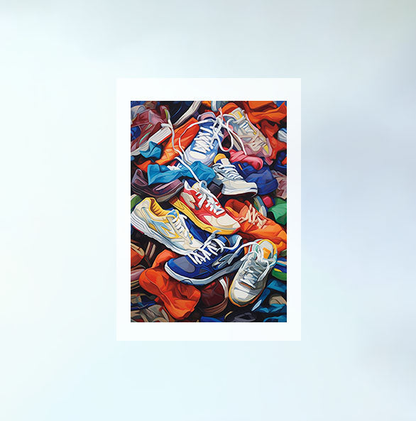 スニーカーのアートポスター原画のみ設置イメージ