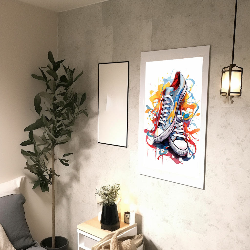 スニーカーのアートポスター廊下配置イメージ