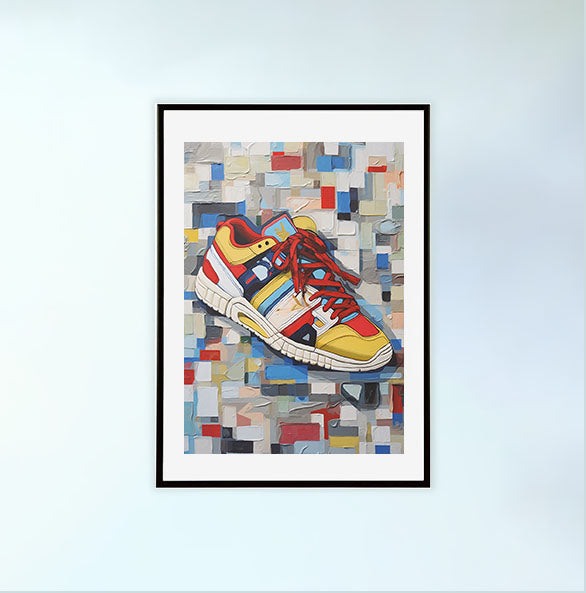 スニーカーのアートポスター黒フレームあり