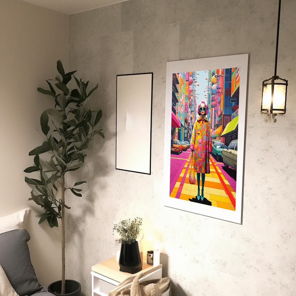 スニーカーのアートポスター廊下配置イメージ