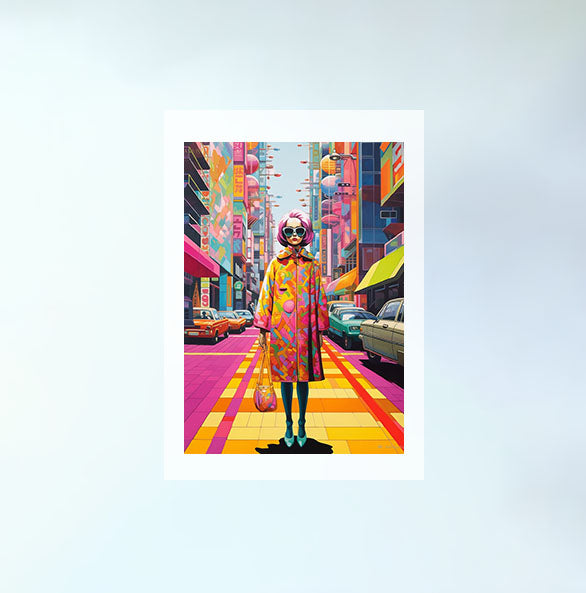 スニーカーのアートポスター原画のみ設置イメージ