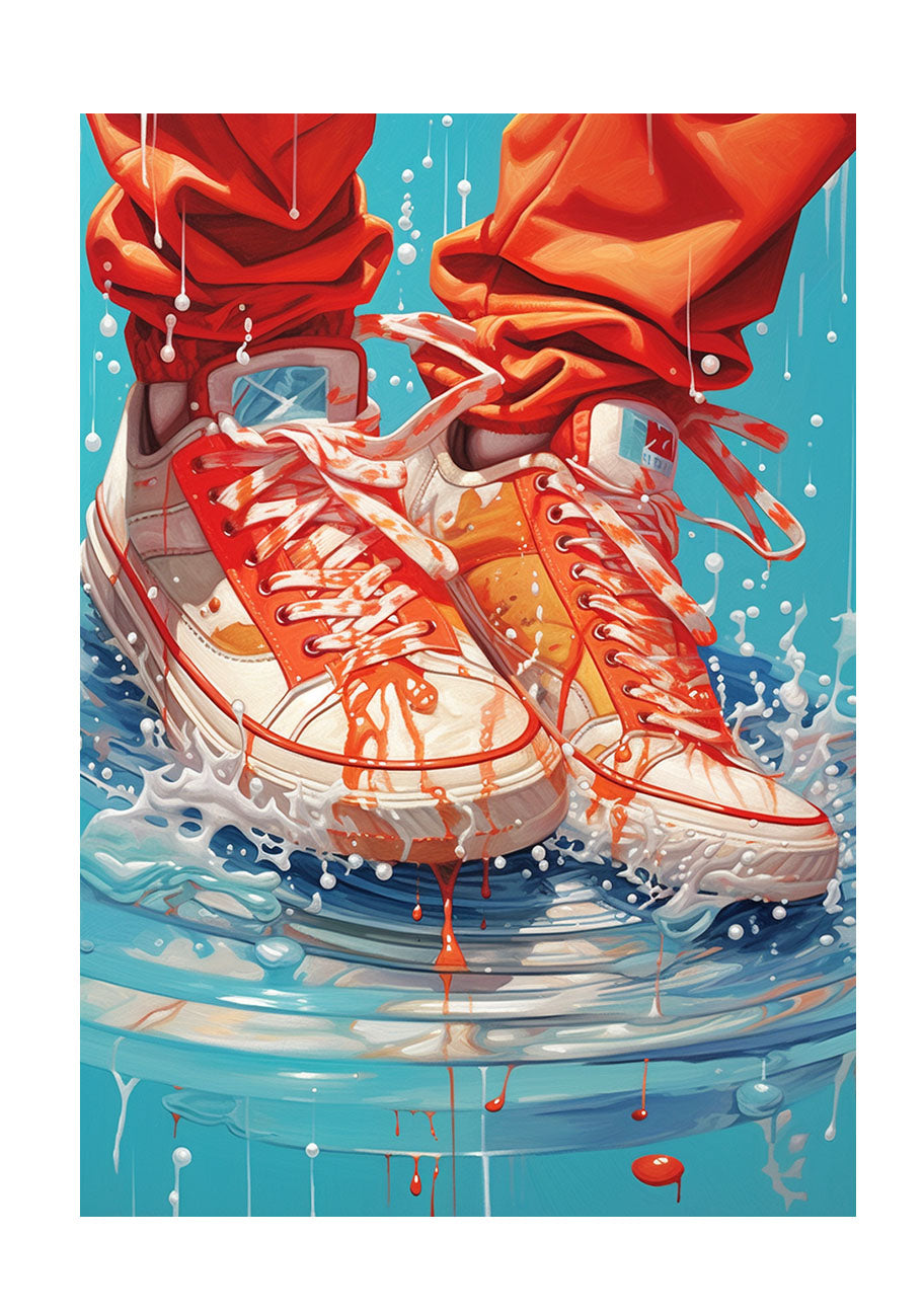 スニーカーのアートポスター原画のみ