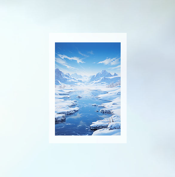 雪のアートポスター原画のみ設置イメージ