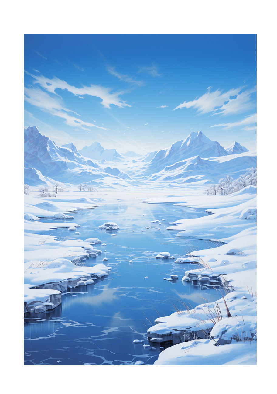 雪のアートポスター原画のみ